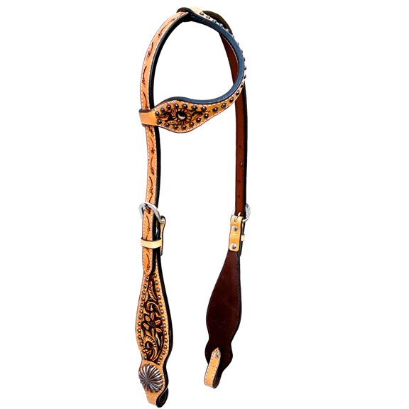 Bar H Equine Genuine Western American Leather Horse One Ear Headstall