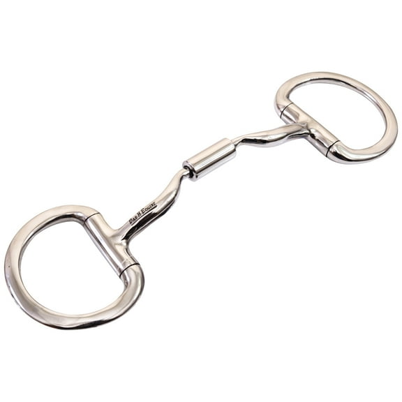 Bar H Equine Stainless Steel Medium Port D Ring W/Roller Bit | Bits for Horses Horse Snaffle and bridles