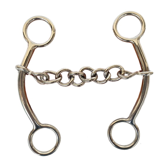 HILASON Western Horse Goostree 5 In Mouthpiece Chain Curb Bit Stainless Steel