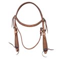thumbnail image 1 of Bar H Equine Western Horse Genuine Leather Hand Tooled Headstall Tan, 1 of 4