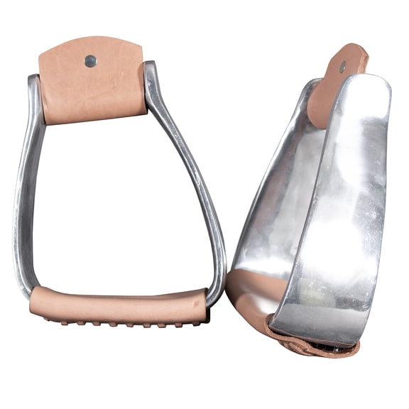 Bar H Equine Western Horse Heavy Duty Aluminium Slanted Saddle Stirups Pair