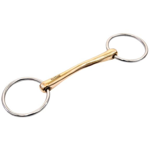 Bar H Equine Western O Ring Copper Straight Horse Mouth Snaffle Bit Stainless Steel