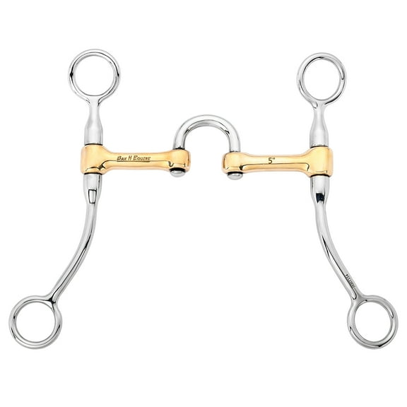 HILASON Western Shank Correction Bit with U-Shaped Mouthpiece & Copper Inlays