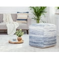 thumbnail image 1 of Bar Harbor 20" x 20" x 20" Blue & Ivory Pouf, 1 of 2