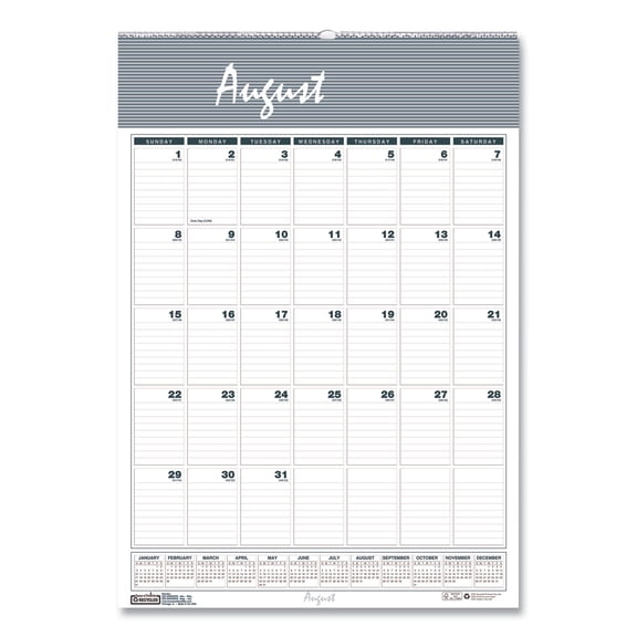 Bar Harbor Academic Wall Calendar, 12" x 17"