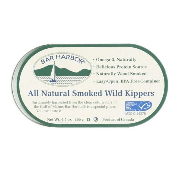 Bar Harbor All Natural Smoked Wild Kippers 6.7 oz Pack of 4