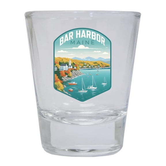 Bar Harbor Maine Design A Souvenir 2 oz Round Shot Glass Clear