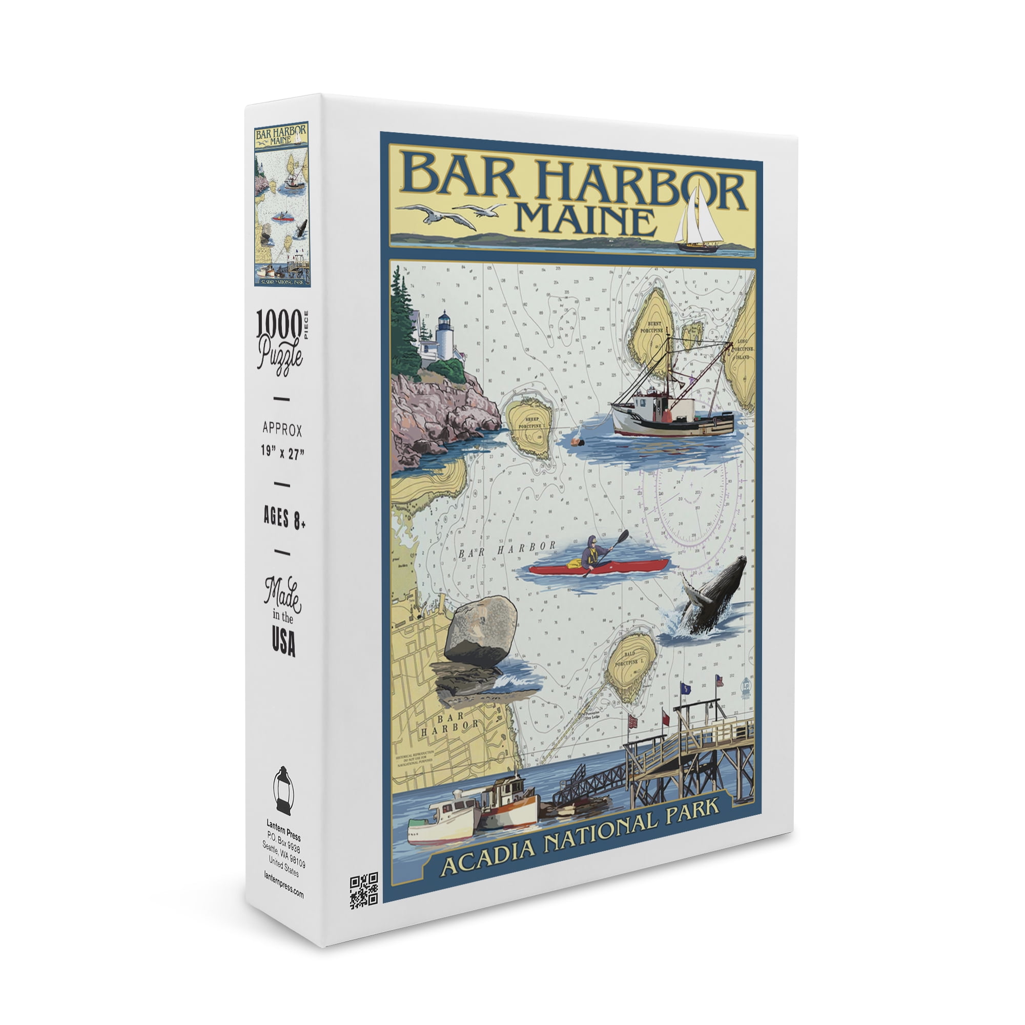 Bar Harbor, Maine, Nautical Chart (1000 Piece Puzzle, Size 19x27