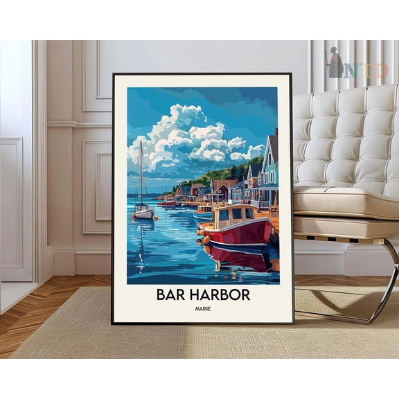 Bar Harbor Maine Poster, Unframed Paper Poster 8x10in