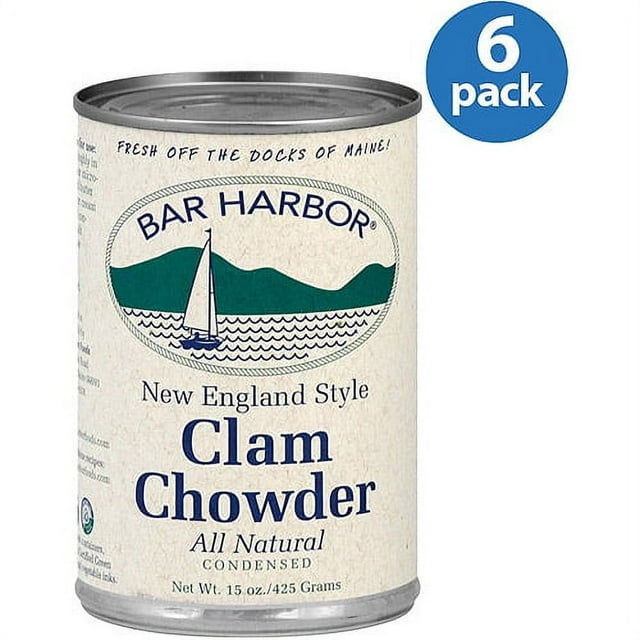 Bar Harbor New England Style Clam Chowder Soup, 15 oz, (Pack of 6)