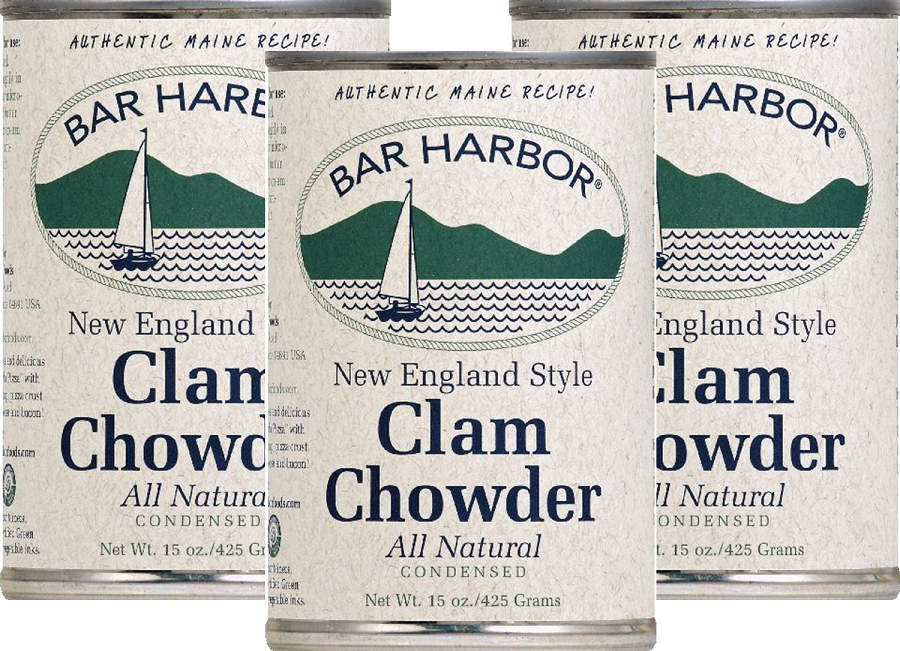 Bar Harbor New England Style Condensed Clam Chowder, 3Pack 15 oz. Cans