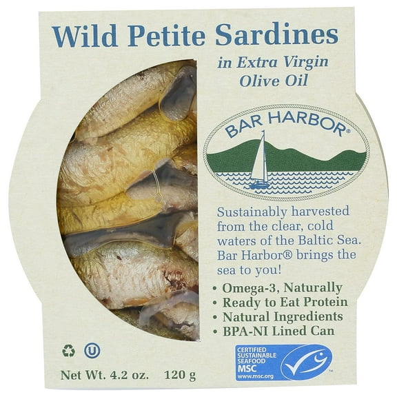 Bar Harbor Sardines Wild Petite Evoo, 4.2 Oz (Pack of 12)