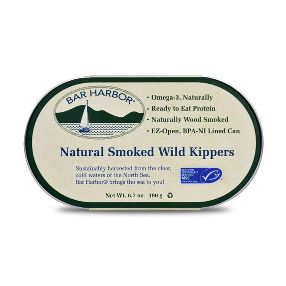 Bar Harbor Smoked Wild Kippers, 6.7 oz Tin-free steel Can