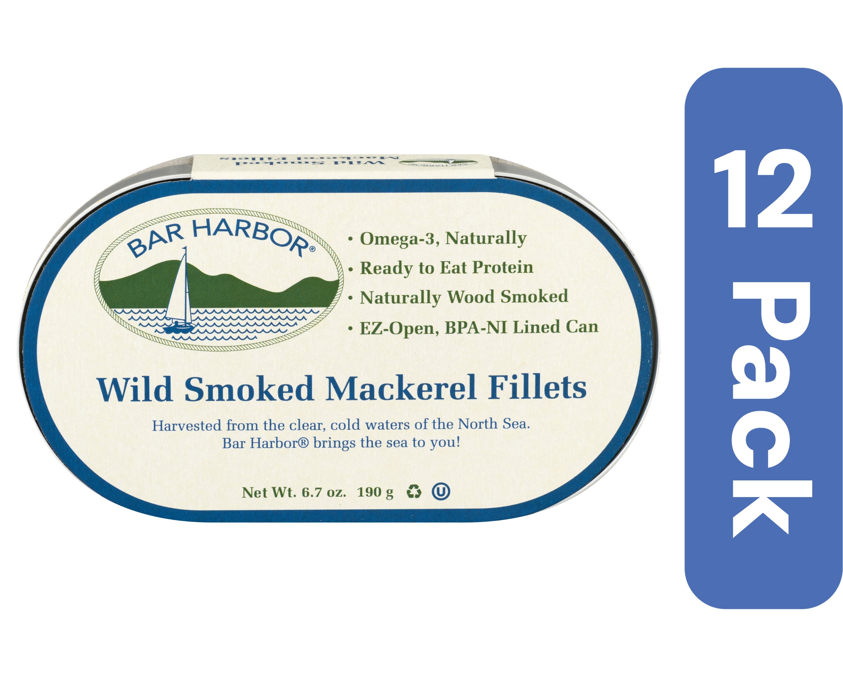 Bar Harbor Smoked Wild Mackerel Fillet 6.7 oz (Pack Of 12)