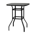 thumbnail image 1 of Bar Height Dining Table, Square Tempered Glass Top Metal Table for Patio, Backyard, Poolside and Garden, Black, 31.5"D x 31.5"W x 40"H, 1 of 5