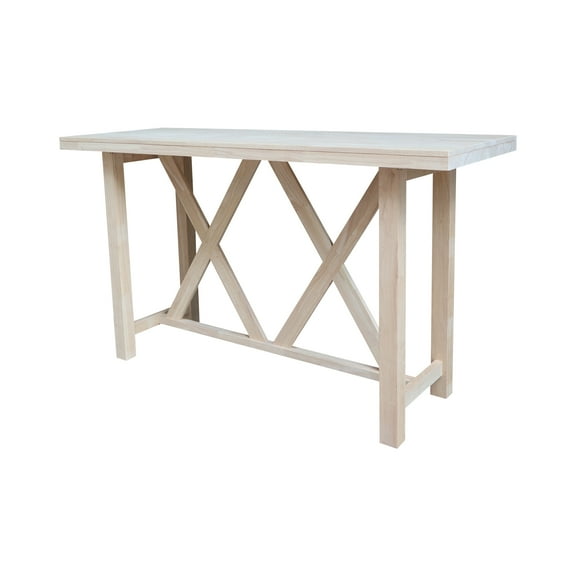 Bar Height Natural Unfinished Wood Table