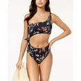thumbnail image 1 of Bar III BLACK Reversible One-Shoulder Cutout One-Piece Swimsuit, US X-Small, 1 of 4