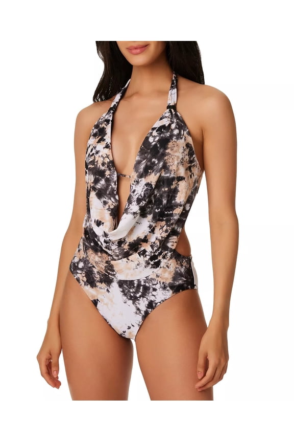 BLACK Wet'N Wild Draped Monokini One-Piece Swimsuit, US Small