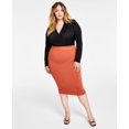 thumbnail image 1 of Bar III Bodycon Midi Skirt Terra Stone 1X, 1 of 1