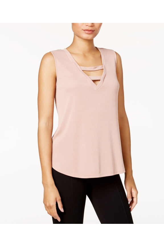 Cage Front Tank Top Bronzed Rose L