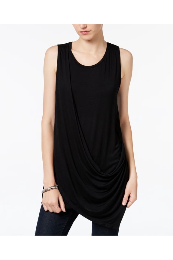 Draped Asymmetrical Top Deep Black XS