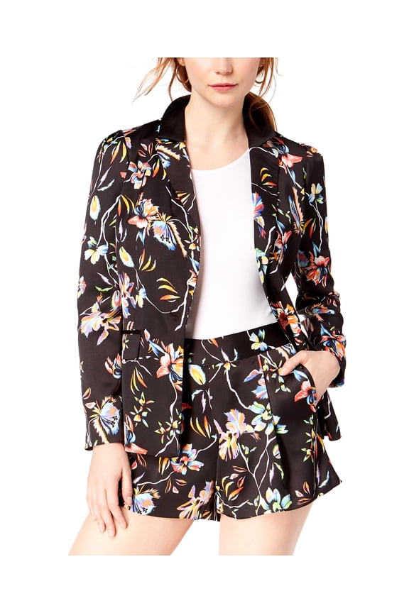 Floral Printed Blazer Black Prism 2