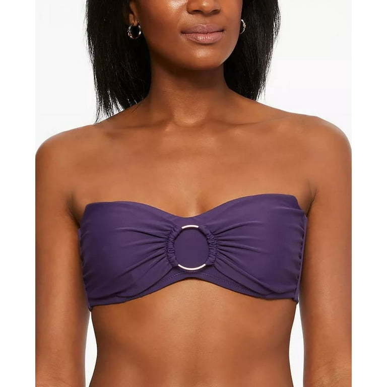 Bar III MYSTICAL PURPLE Ring Bandeau Bikini Swim Top US Large Walmart