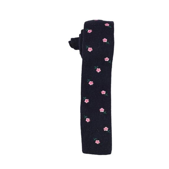 Bar III Men's Embroidered Floral Neck Tie - Necktie, Navy