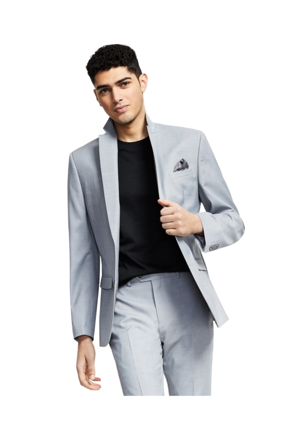 Men's Light Gray Slim -Fit Suit Jacket 42R / 2 Button