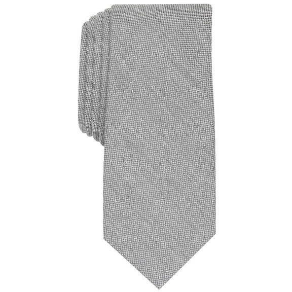 Bar Iii Mens Slim fit Tie Necktie One Size Light Grey Solid