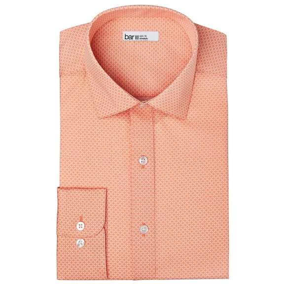Bar III Men’s Organic Cotton Slim-Fit Link-Print Dress Shirt