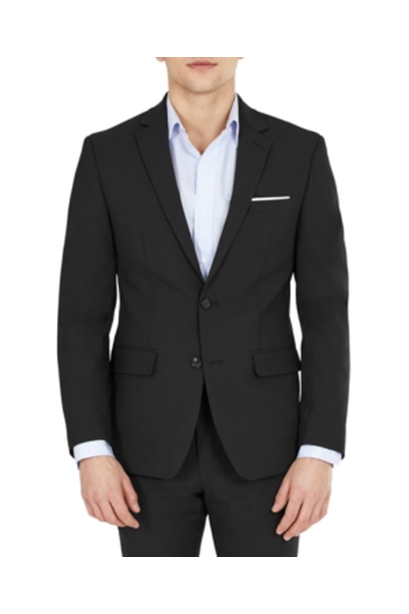 Mens Skinny fit Suit Jacket Blazer 44 R Black Solid