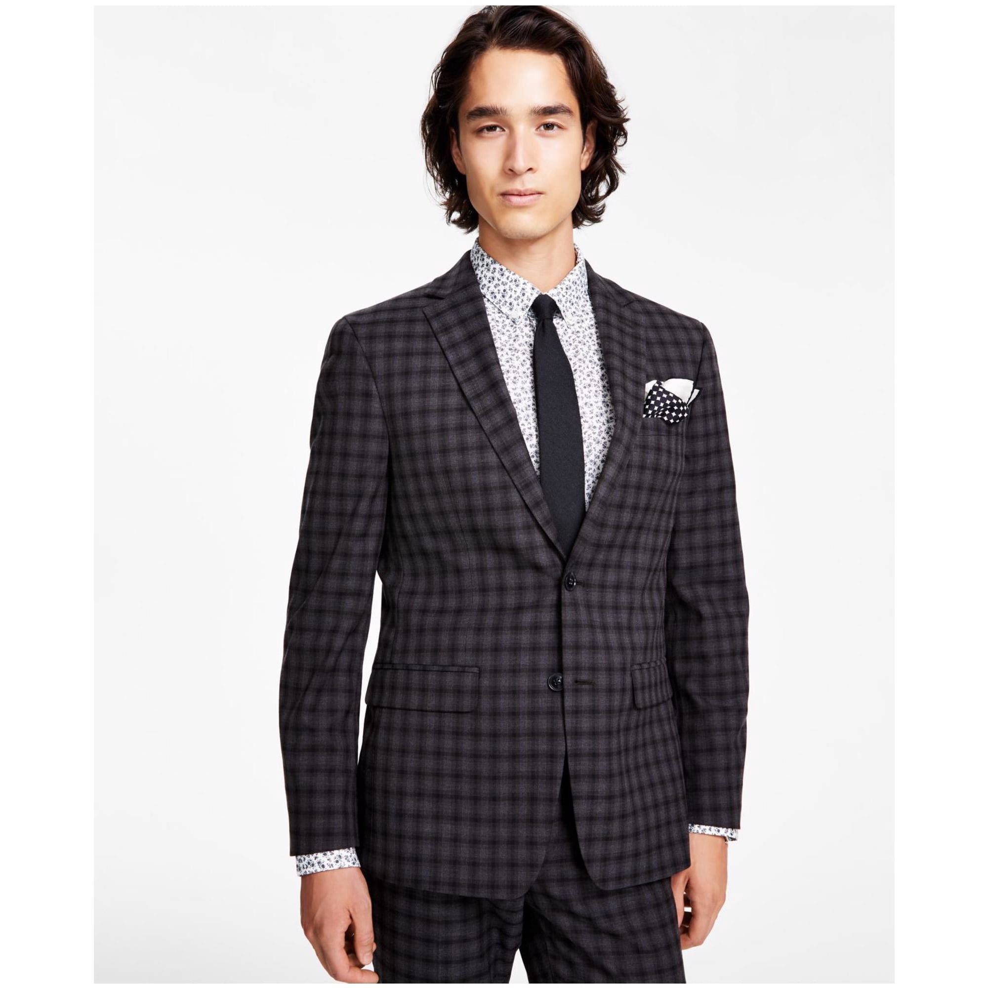 WSS Checked Slim Fit Brown Men Suit   - Mansfield main image 0
