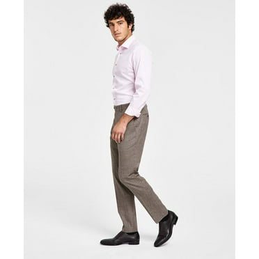 Bar III Men's Slim Fit Check Suit Separate Pants Brown