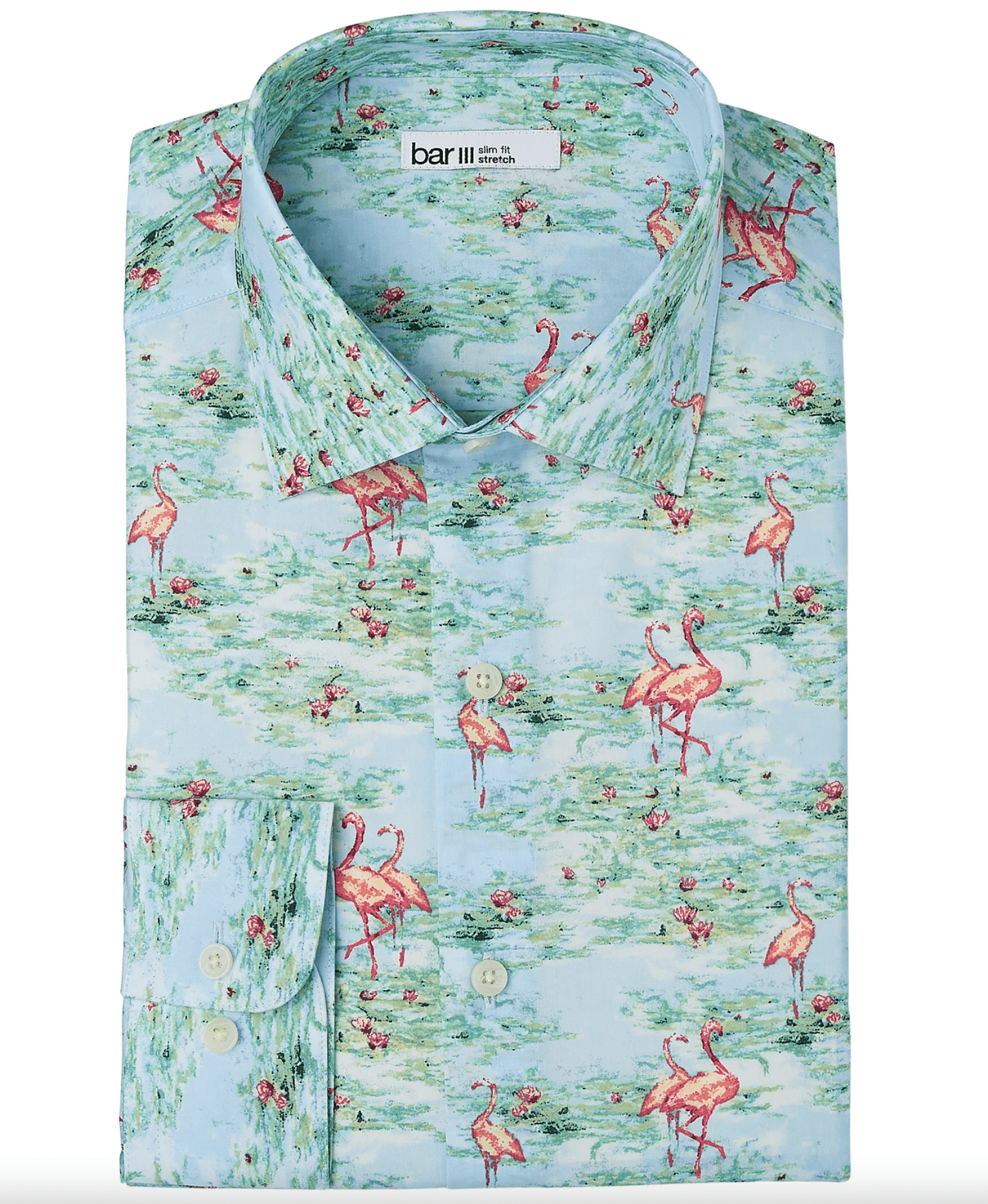 mens flamingo dress shirt Pink Flamingo Men Button Up Shirt, Tropical Short Sleeve Print Casual Starcove Fashion