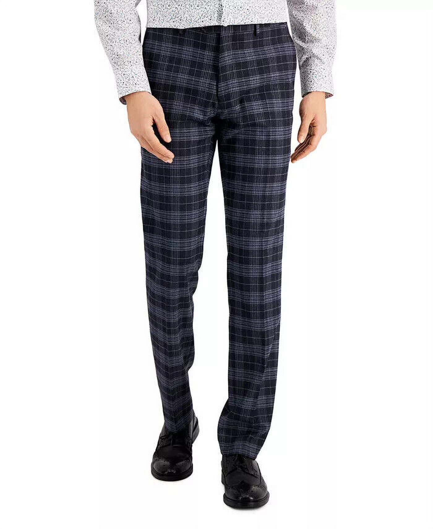Bar III Men's SlimFit Plaid Dress Pants in Navy MCSTPC5W0052Size 31/