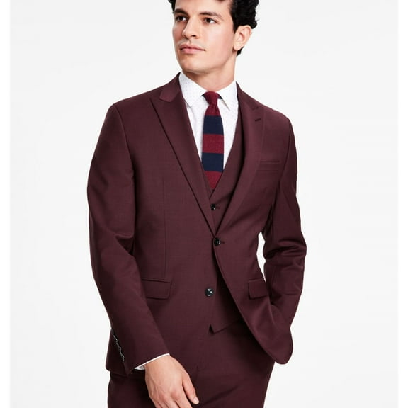 Bar III Men's Slim Fit Suit Jacket Burgundy Red 38L Sport Coat