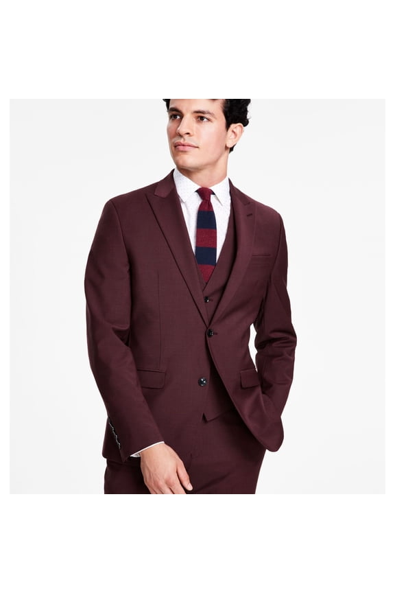 Men's Slim Fit Suit Jacket Burgundy Red 38L Sport Coat