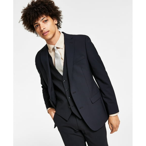 Bar III Men's Slim Fit Wool Suit Jacket Black Size 36