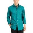 thumbnail image 1 of Bar III Men's Slim Flit Floral Stretch Dress Shirt Green Size Small, 1 of 2
