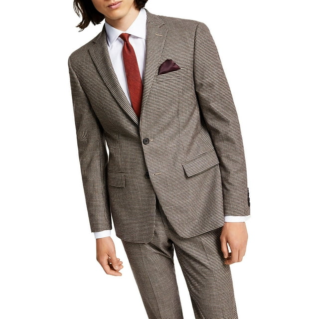 Bar III Mens Checkered Skinny Fit Suit Jacket