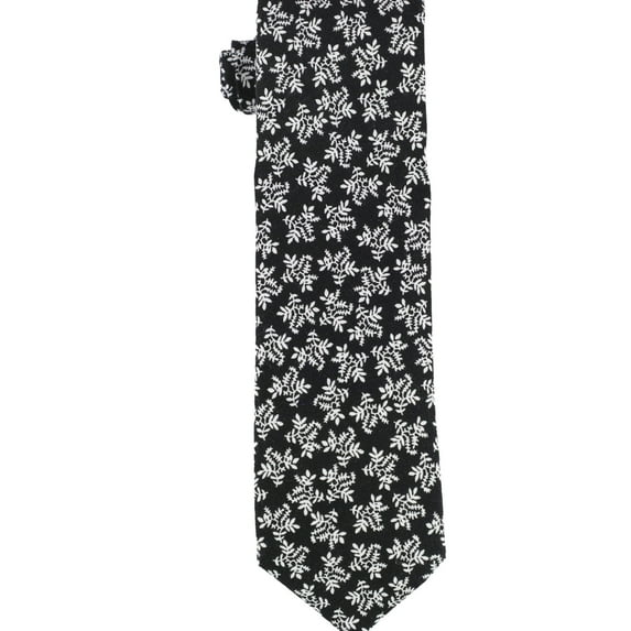 Bar III Mens Graham Printed Slim Neck Tie Black One Size