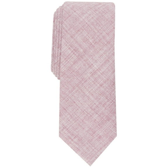 Bar III Mens Grenier Solid Pink Tie OS