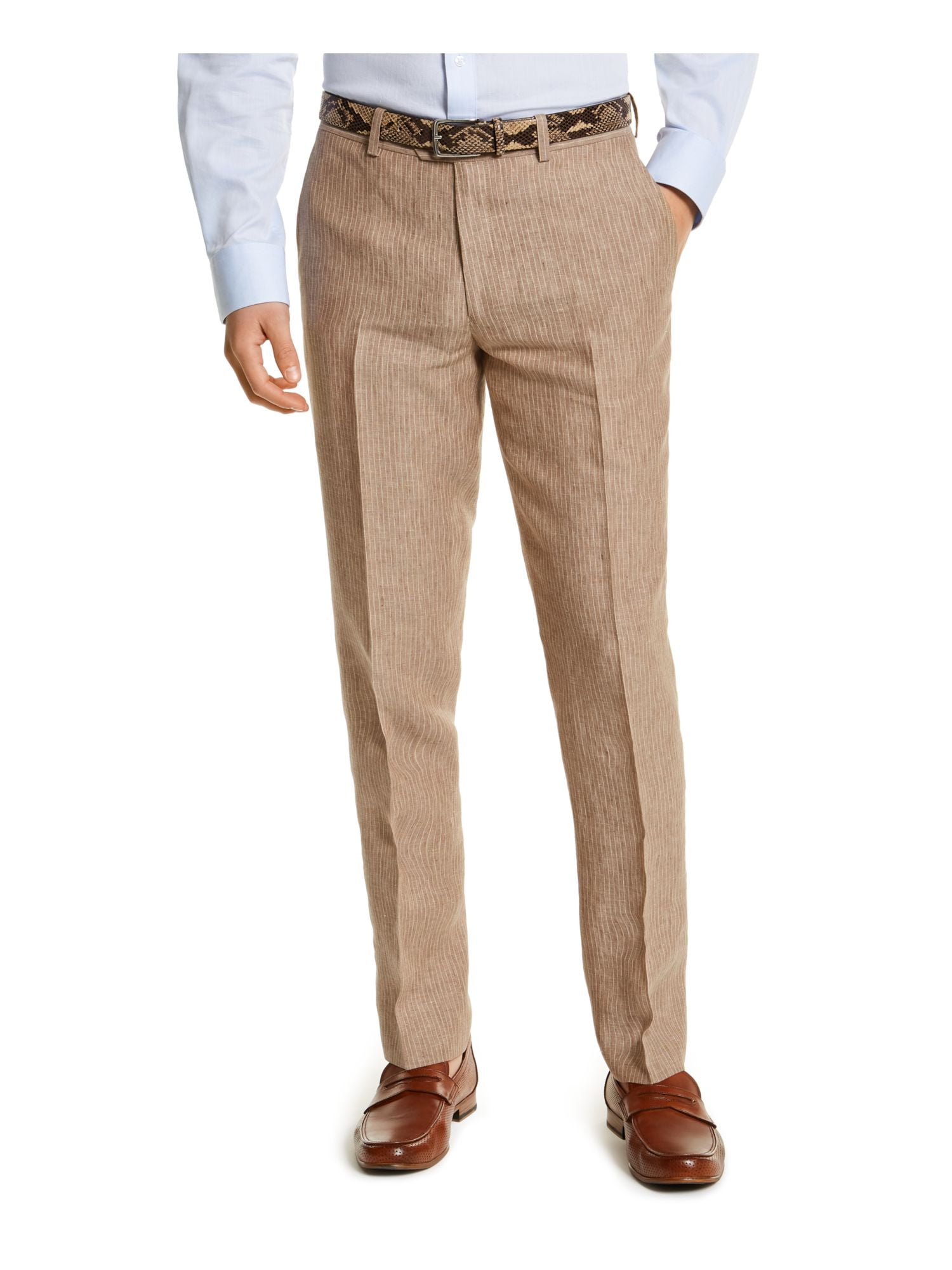 Bar III Mens Linen Slim Fit Pants Tan 30/32