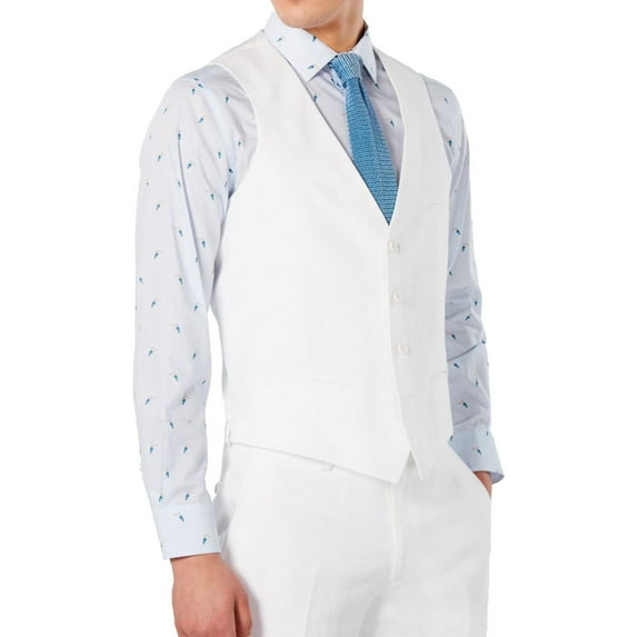 Bar III Mens Linen Suit Separate Vest