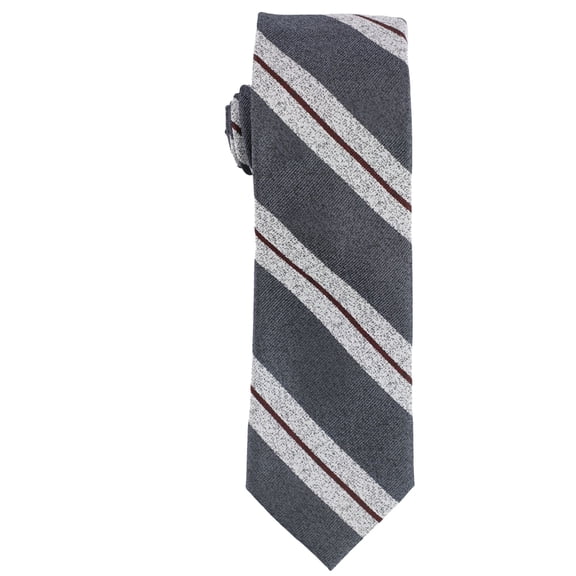 Bar III Mens Munder Stripe Skinny Tie Charcoal One Size