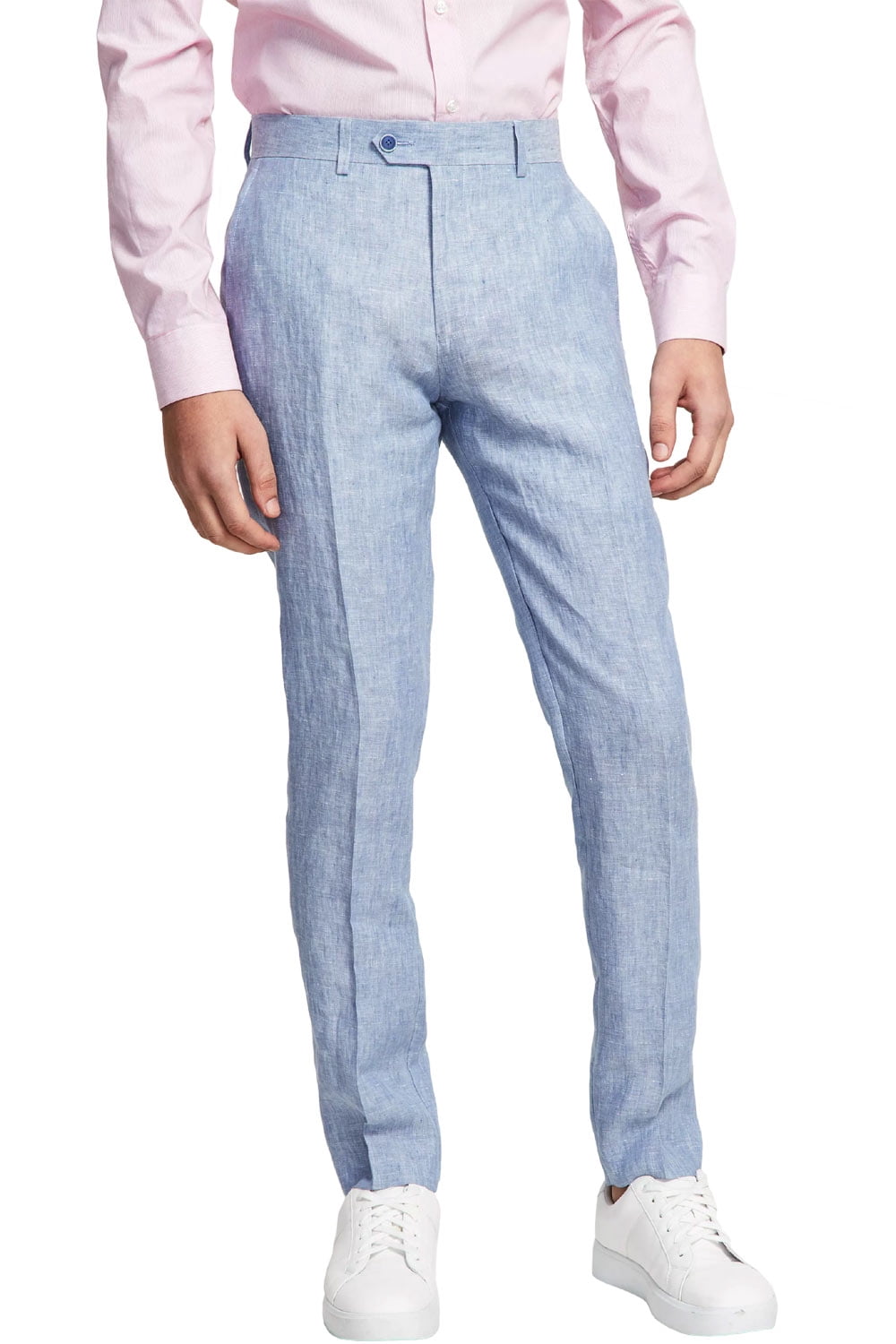 Bar III Mens SlimFit Linen Pants 36W x 32L Blue NWT 135