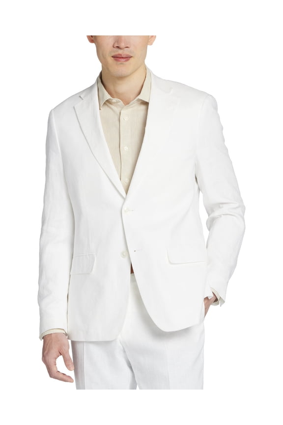 Mens Slim-Fit Linen Two Button Suit Jacket 40 Short White - NWT $360
