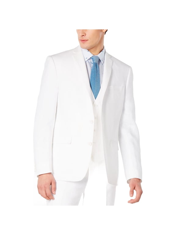 Mens Slim-Fit Linen Two Button Suit Jacket 42 Short White - NWT $360