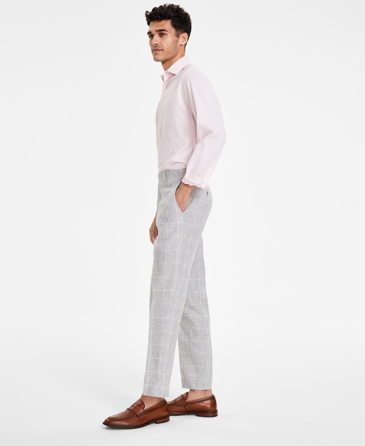 Mens Plus-Size Slim-Fit Solid-Color Capri Dress Pants main image 0